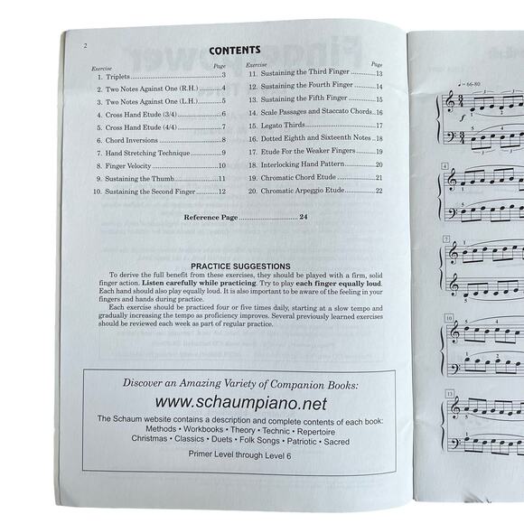 Schaum Fingerpower Level Three Piano Book 20 Exercises - Picture 2 of 3